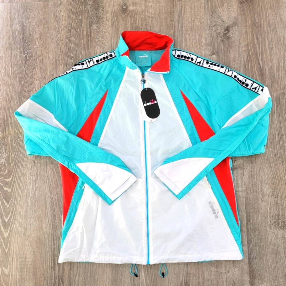 BRAND NEW Diadora "Be One" Sky-Blue Scuba Jacket Men's Size Large